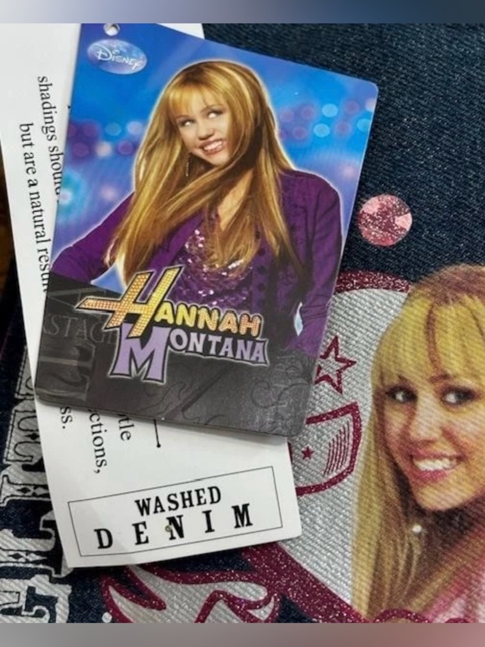 Vtg Disney Hannah Montana Tote Bag Girls Small Blue Pink Glitter Rock Pop Star - Picture 9 of 9